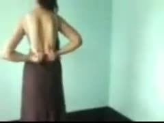 On a private video, a petite, unprofessional Indian sultry wife stripteases